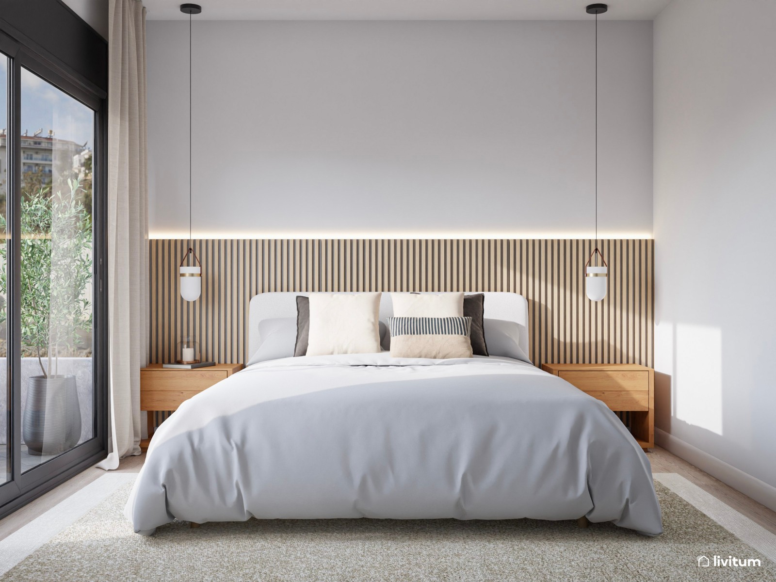 Fotografía de un dormitorio elegante